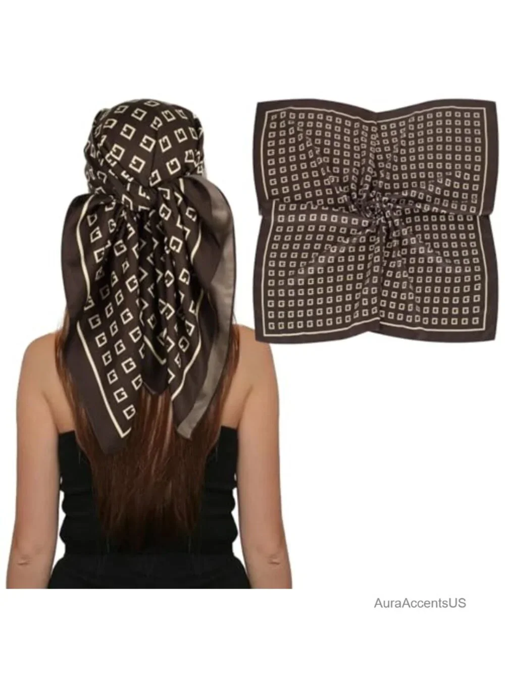 Luxury Satin Head Scarf, Silk-Like Wrap, Versatile, Hair Accessory